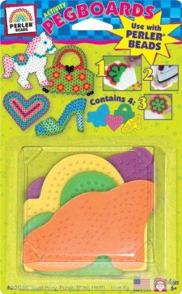 22638 Perler Purse Shoe Pony Heart Pegboard Lokotoys