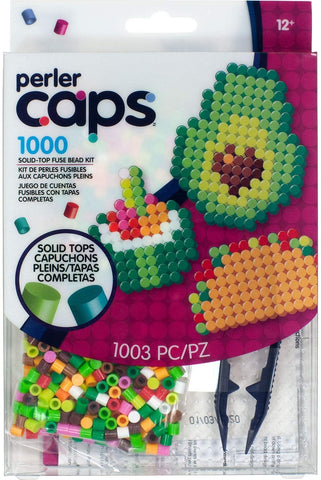 80-54655 Perler Caps 1000 Solid Top Fuse Bead Kit Food